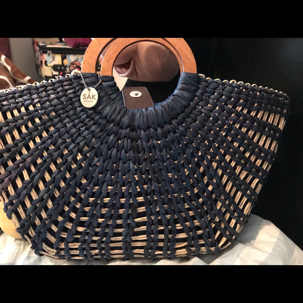 Authentic sak straw purse